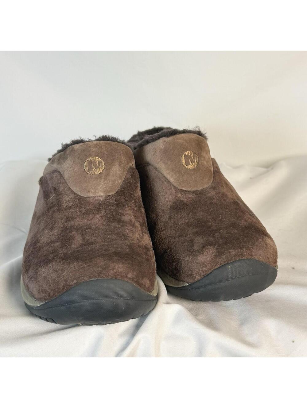 Merrell Women’s Size 7.5 Encore Q2 Ice Brown Suede Lined Slip On Clogs Shoes